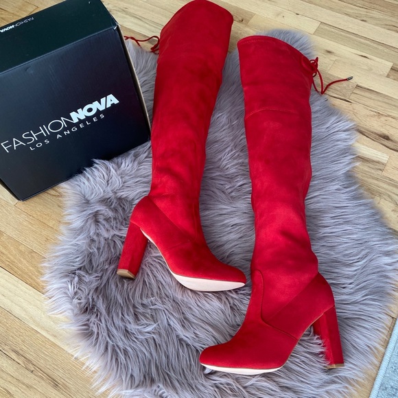 fashion nova red boots